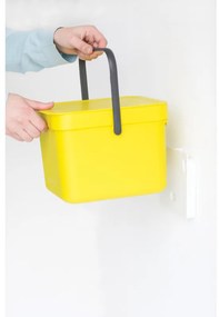 Кош за разделно събиране на боклук Brabantia Sort&Go 648974, 6 л, Дръжка, Възможност за стенен монтаж, Тъмносив