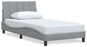 3310370 vidaXL Рамка за легло без матрак Hanko, светлосива, 100x200 см, плат
