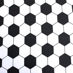 Черно-бял еластичен единичен памучен детски чаршаф 90x200 cm Football – Jerry Fabrics