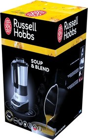 Блендер за супа с нагревател Russell Hobbs Soup & Blend 21480-56, 1200W, 1.75L, 8 програми, Звук, Поддържане на топлина, Черен/инокс