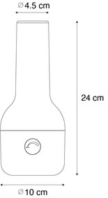 Външна настолна лампа златиста с бял цвят с вградени презареждащи се LED IP44 - Haard