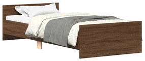 835952 vidaXL Рамка за легло без матрак кафяв дъб 75x190 см инженерно дърво