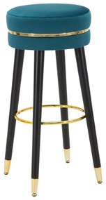 Тюркоазен тапициран бар стол (височина на седалката 74 cm) Paris – Mauro Ferretti