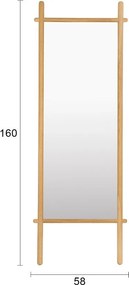 Стоящо огледало масивно дърво 58x160 cm Solene – White Label