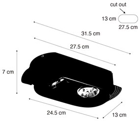 Кръгъл вграден прожектор бял GU10 70mm 2-светлина - Hubs