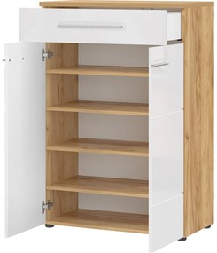 Дъбов шкаф за обувки в бял\естествен цвят Aledo - Germania