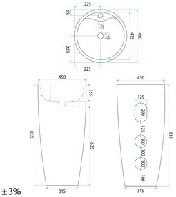 умивалник-Свободностоящ Rea Anya Savana Matt