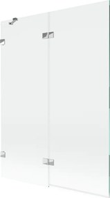 Mexen Lunar двукрилен ляв параван за вана 130 x 150 см, прозрачен, хром - 897-130-100-01-00-L