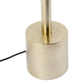 Арт Деко настолна лампа злато и черен памучен абажур 45 см - Diverso