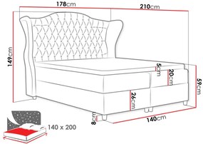 Тапицирано легло Livia-Kafe-160 x 200 εκ.