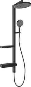 Mexen Dizzy повърхностен душ комплект с дъждовна душ глава и батерия, черен