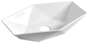 Мивка за баня ICC 899, монтаж върху плот, порцелан, бял гланц, 64x42x13.5см