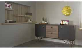 Черен скрин от декор от орех 150x72x40 cm Ry – Tvilum