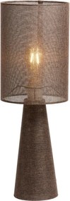 Кафява настолна лампа с текстилен абажур (височина 58 cm) Micky – Light &amp; Living