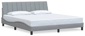 3310405 vidaXL Рамка за легло без матрак Hanko, светлосива, 180x200 см, плат