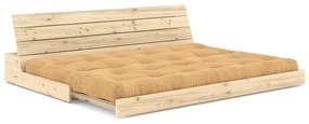 Разтегателен диван от велур горчица/светлокафяв 196 cm Base – Karup Design
