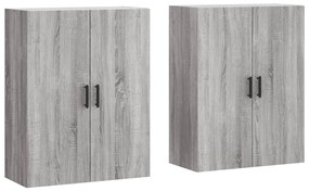 3195633 vidaXL Стенни шкафове, 2 бр, сив сонома, 69,5x34x90 см