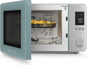 Комбинирана микровълнова фурна с горещ въздух SMEG Collezione MOC02EGMEU, 900W, 27 л, 25 програми, Плавно затваряне, Индивидуални настройки, Зелен