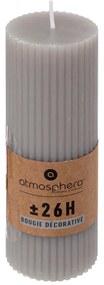 Свещ без аромат atmosphera Demi, Кръгла, 5x14 cm - Светлосив