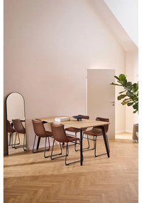 Трапезна маса с дъбов плот 90x160 cm Cadiz – Actona