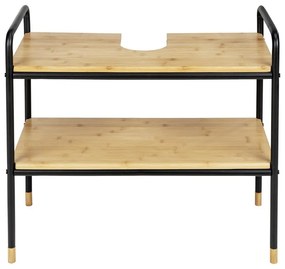 Черен/естествен бамбуков шкаф под умивалника 70x60 cm Loft - Wenko