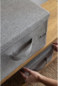 Сива текстилна кутия за съхранение с капак 31x41x22 cm Soft Storage Medium – Bigso