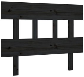 819109 vidaXL Горна табла за легло, черна, 103,5x3x81 см, бор масив