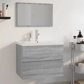 3152877 vidaXL Комплект мебели за баня, сив сонома, инженерно дърво