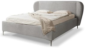 Светлосиво двойно тапицирано легло с включена подматрачна рамка 140x200 cm Makana – Makamii