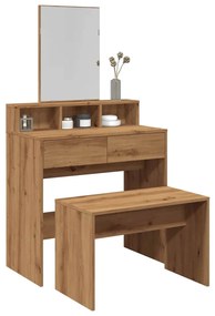 857042 vidaXL Табуретка за тоалетка, дъб артизан, 70x35x45см, инженерно дърво