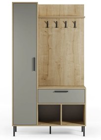 Зелено-естествен комплект за коридор от декор от дъб 108x195x35 cm Heidy – Marckeric