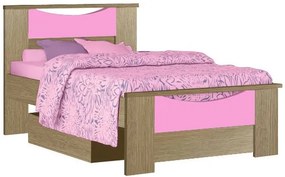 Детско легло Hamogelo-Semi double-With big bed frame - Oak / Pink