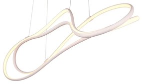 Бяло LED висящо осветително тяло с метален абажур Nala - Trio Select