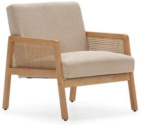 Бежов велурен фотьойл Debra – Marckeric