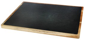 Horecano - Дървена дъска за презентация с каменна плоча правоъгълна 40х30х1.5см (плоча-36х26см) (SLWD-PL-RE-4030)