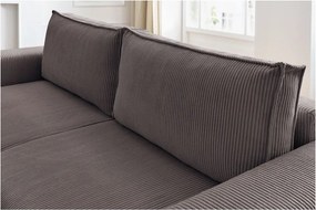 Кафяво-сив сгъваем диван от рипсено кадифе 245 cm Nihad – Bobochic Paris