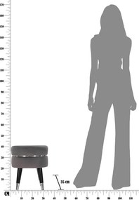 Табуретка от сиво кадифе Paris - Mauro Ferretti