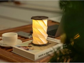 Бяла/сива преносима светлинна декорация с USB ø 8 cm Twist – Gingko