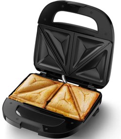 Сандвич тостер Philips HD2331/90 Series 3000, 750 W, За 2 филии/4 триъгълни сандвича, Незалепващи алуминиеви плочи, Черен