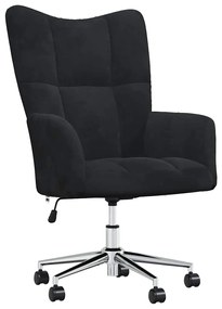 328167 vidaXL Релакс стол, черен, кадифе