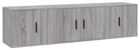 3188404 vidaXL Комплект ТВ шкафове от 3 части, сив сонома, инженерно дърво