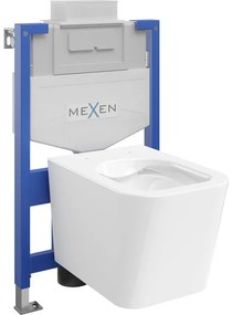 Mexen комплект подмивна WC стелаж Fenix XS-U с тоалетна чиния Teo, бял гланц - 6853385XX00