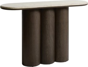 Конзолна маса с мраморна плоча в тъмно естествен цвят 38x120 cm Piazze – Unique Furniture