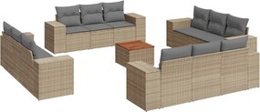 3257711 vidaXL Градински комплект диван с възглавници 13 части бежов полиратан