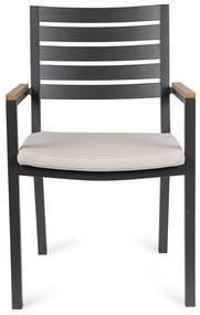 Антрацитни градински столове в комплект от 4 бр. метални Henna – Bizzotto