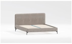 Светлокафяво единично тапицирано легло с включена подматрачна рамка 90x200 cm Barker – Ropez