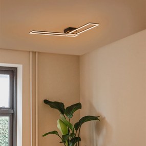 Таванна лампа удължена черна 3-степенна димируема - Plazas Novo