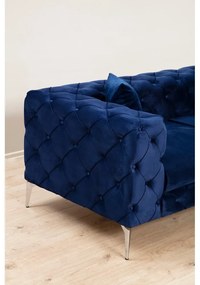 Тъмносин кадифен диван 237 cm Como – Artie