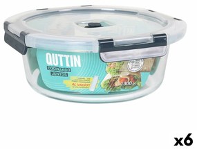 Херметическа Кутия за Обяд Quttin Кръгъл 1,3 L (6 броя)