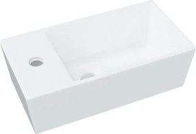242570 vidaXL Мивка бяла 48x25x15 см керамика